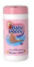 Lenços Umedecidos Baby Poppy Rosa Pote 75 un