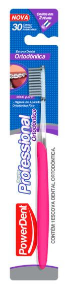 Escova Powerdent Ortodônt 30 Macia/Média Ref 1340