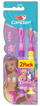 Escova Dente Condor Barbie Kids Pack 2 un