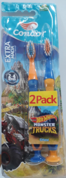 Escova Dente Condor Hotwheels Kids Pack 2 un