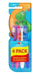 Escova Dental Condor Infantil Dinossauro Pack c/4 un